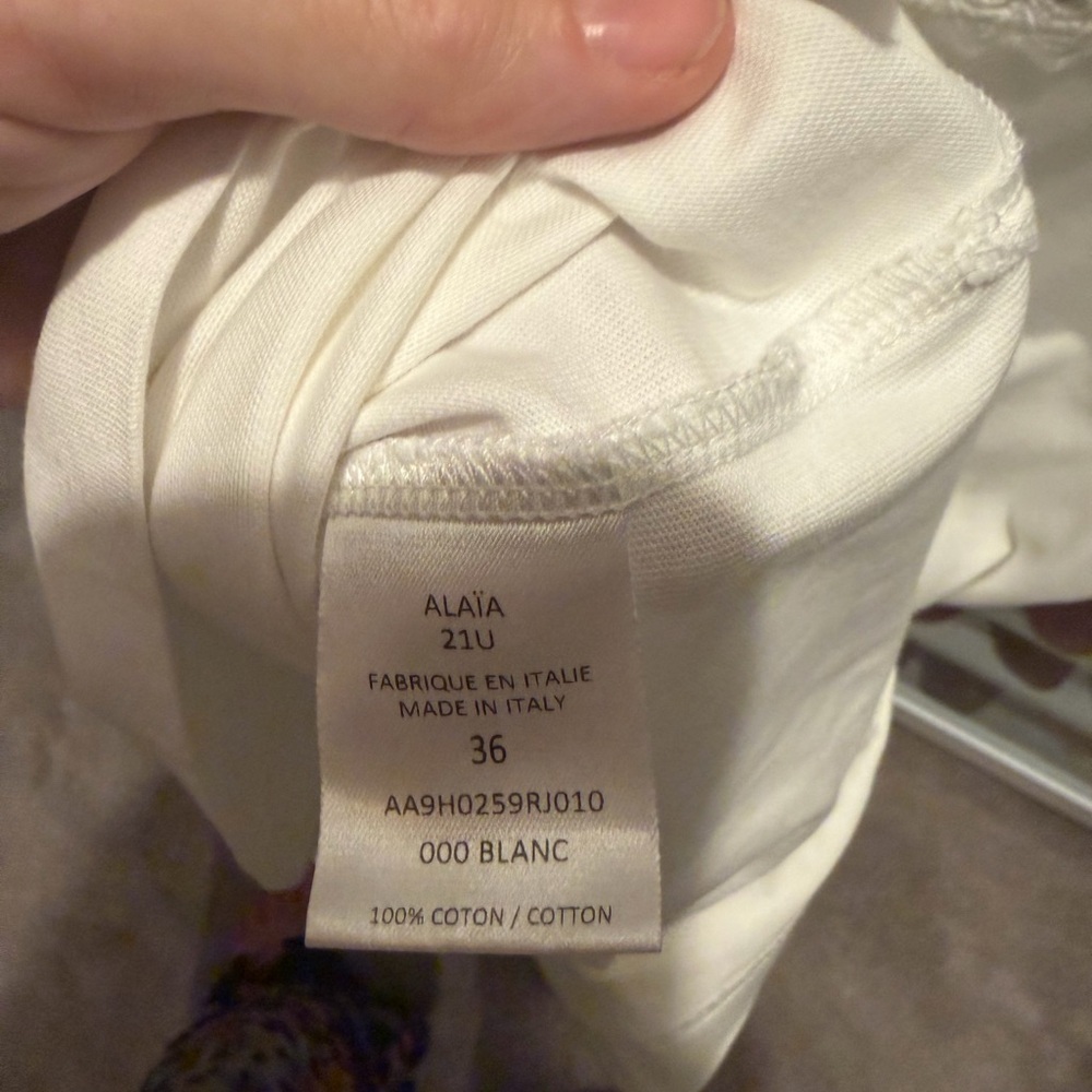Alaia Jersey Tee with Embroidered eyelet trim - Picture 6 of 7